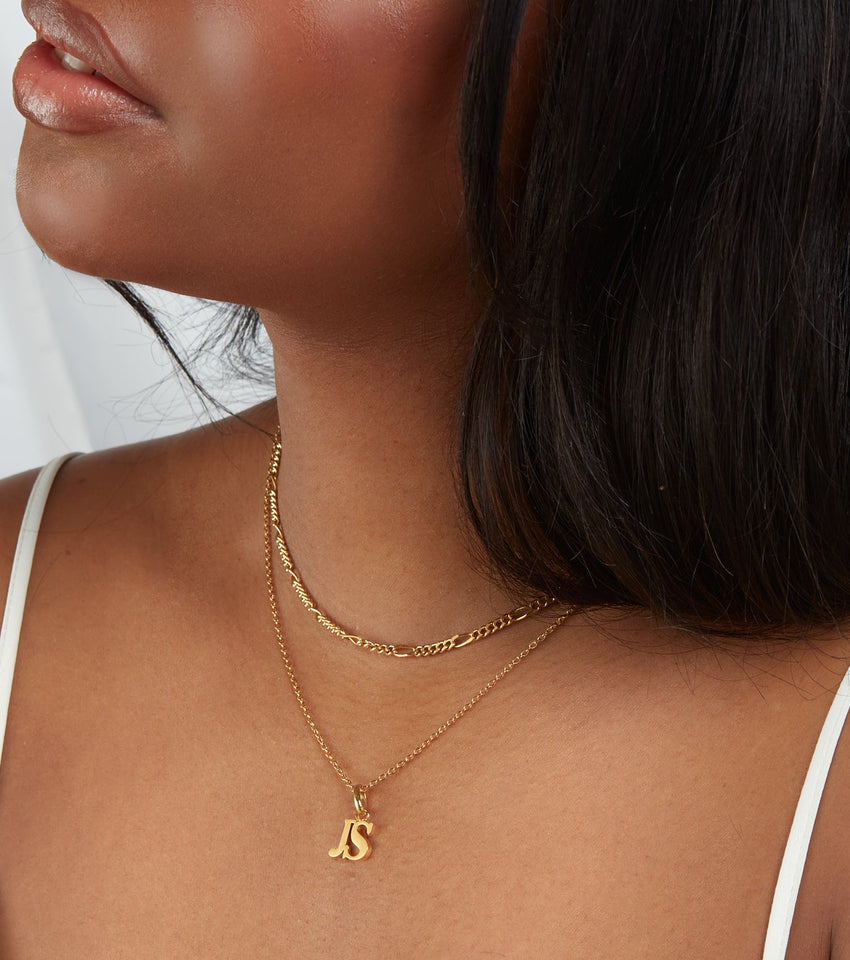 Petite Golden Monogram Charm Necklace (14k Gold Initial Necklace) –  Charmadise
